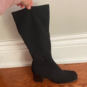 Elegant Black Heeled Sock Boots for Women